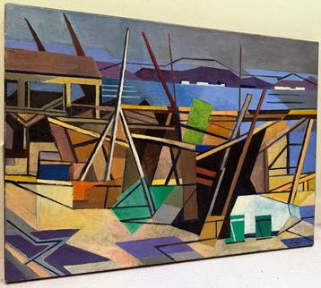 Armand Meffre (1929–2009) - Sète - La Pointe Courte, Antiek en Kunst, Kunst | Schilderijen | Klassiek