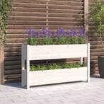 vidaXL Plantenbak 112x25x66 cm massief grenenhout wit, Verzenden, Nieuw