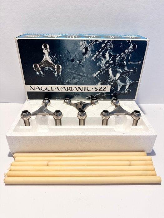 Nagel Konzept - Werner Stoff - Kandelaar S 22 (8) - Chroom -, Antiek en Kunst, Antiek | Meubels | Stoelen en Sofa's