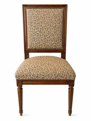 Chaise - bois tapisserie clous - Chaise tapisse Louis XVI -