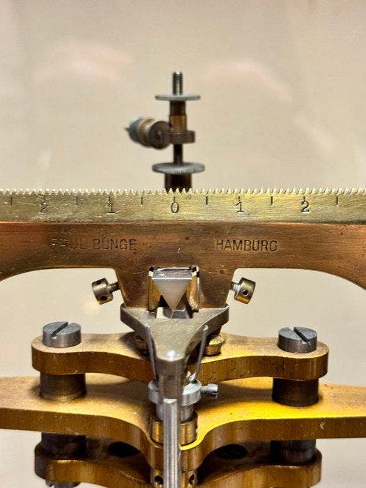Paul Bunge Hamburg - Balance - Laiton, Verre, Bois, Antiquités & Art, Antiquités | Autres Antiquités