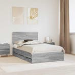 vidaXL Bedframe met lade Grijs Sonoma 120 x 190 cm, Verzenden
