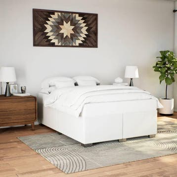 vidaXL Bedframe kunstleer wit 140x200 cm, Verzenden, Nieuw