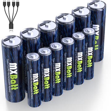 MXBatt USB-C Oplaadbare Batterijen 1.5V (12-pack) - De ul..., Verzenden, Zo goed als nieuw, MXBatt