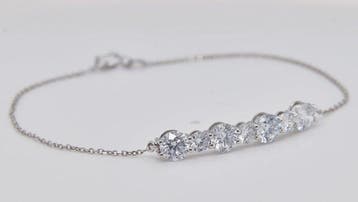Zonder minimumprijs - Armband - 14 karaat Witgoud - 2.14ct., Nieuw