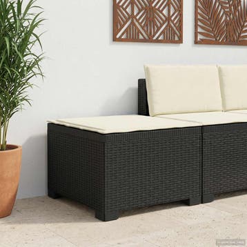 vidaXL Eén-zits Tuin Sofa met Kussen Rieten Look PP, Verzenden, Nieuw