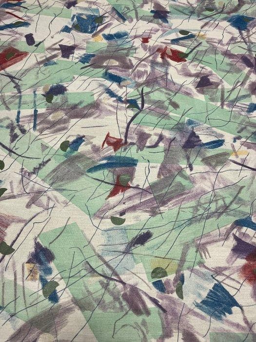 Prachtige stof in een artistiek-contempo-stijl. - Textiel -, Antiquités & Art, Tapis & Textile
