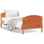 vidaXL Bedframe zonder matras massief grenenhout wasbruin, Verzenden, Nieuw