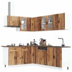 vidaXL 11-delige Keukenkastenset Porto bewerkt hout oud, Verzenden, Nieuw
