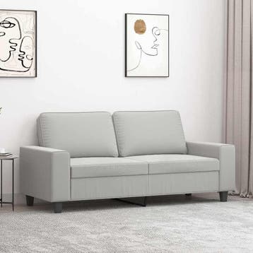 vidaXL Tweezitsbank / zetel 140 cm microvezelstof lichtgrijs, Verzenden, Nieuw