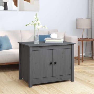 vidaXL Salontafel 71x49x55 cm massief grenenhout grijs, Verzenden, Nieuw