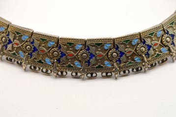 875 Zilver - Ottomaans-Turks beïnvloede kraag - Dikke, Antiquités & Art, Art | Art non-occidental