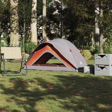 vidaXL Tent 1-persoons waterdicht grijs en oranje, Verzenden, Nieuw