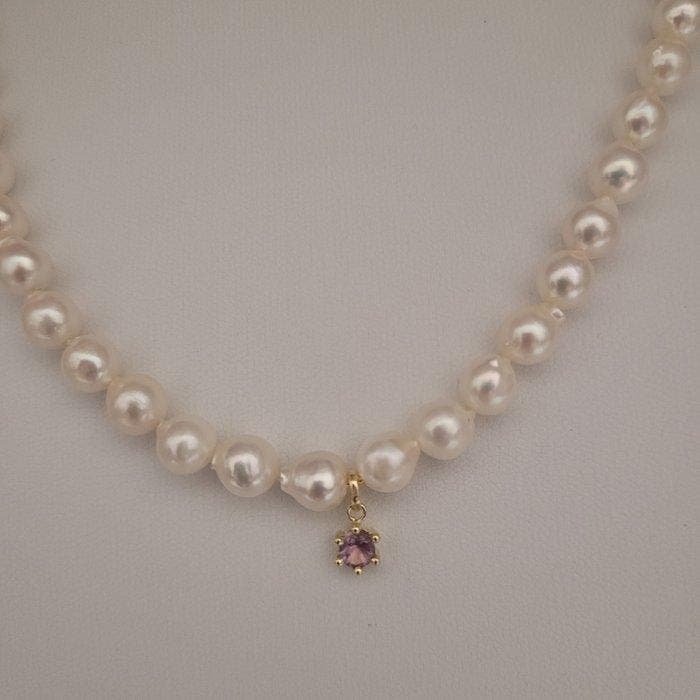 Zonder minimumprijs - Hanger - 18 karaat Geel goud Parel -, Handtassen en Accessoires, Antieke sieraden