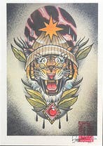 Siemor (XX) - Tiger Print – Contemporary Tattoo Art, Antiek en Kunst