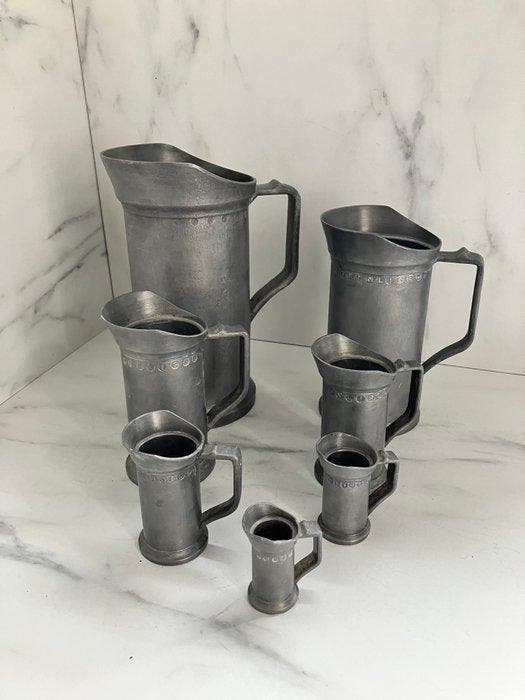 Maatbeker (7) - Foka Oosterbeek - Tin - 1940-1950 - Complete, Antiquités & Art, Antiquités | Ustensiles de cuisine