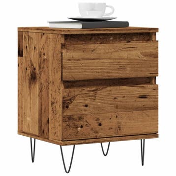 vidaXL Nachtkastjes 2 st 40x35x50 cm bewerkt hout oud, Verzenden, Nieuw
