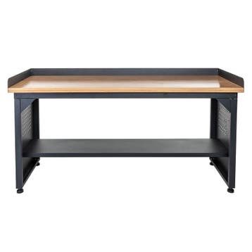Datona Werkbank met bamboe werkblad en legbord - 200 cm -, Ophalen of Verzenden