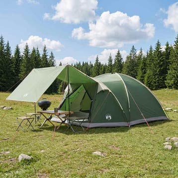 vidaXL Huisje Tent 8-persoons Groen Polyester en Staal, Verzenden