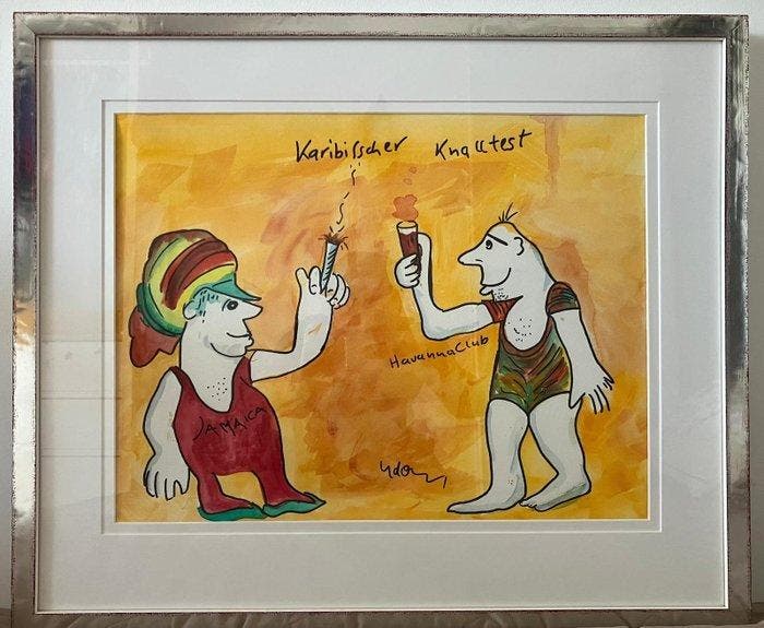 Udo Lindenberg (1946) - Karibischer Knalltest– Original, Antiek en Kunst, Antiek | Overige Antiek