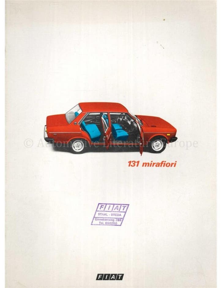 1975 FIAT 131 SUPERMIRAFIORI BROCHURE NEDERLANDS, Livres, Autos | Brochures & Magazines