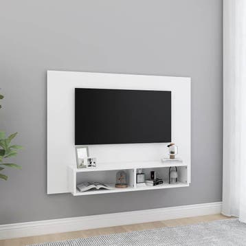 vidaXL Tv-wandmeubel 120x23,5x90 cm bewerkt hout wit, Verzenden