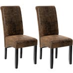 tectake Eetkamerstoel, ergonomisch, massief hardhout - oud b, Huis en Inrichting, Stoelen, Verzenden, Nieuw