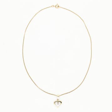 Ketting met hanger - 14 karaat Geel goud Diamant
