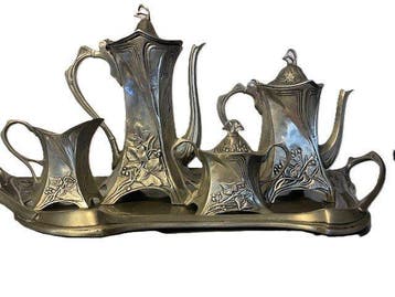 Estanhos Mart - Koffie- en theeservies (5) - peltro - Art