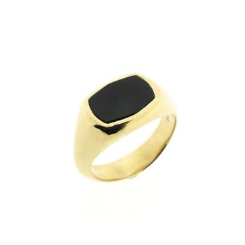 Gouden zegelring met onyx, Ophalen of Verzenden