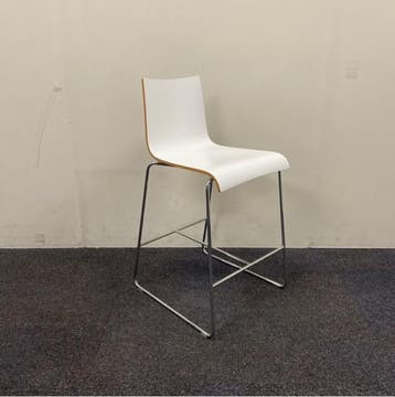 barkruk zithoogte 61 cm, wit - chroom, Gebruikt