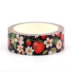 Washi Tape - Aardbeien - 15mm breed en 10m lang - siertap..., Hobby & Loisirs créatifs, Bricolage, Ophalen of Verzenden