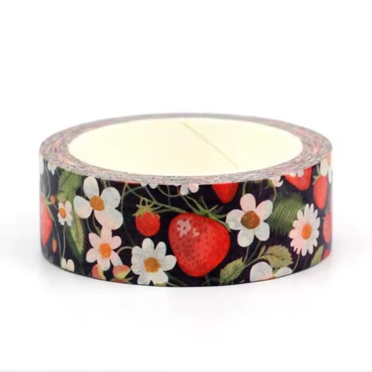 Washi Tape - Aardbeien - 15mm breed en 10m lang - siertap..., Hobby & Loisirs créatifs, Bricolage, Enlèvement ou Envoi