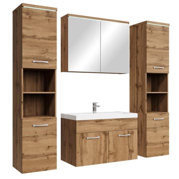 Badkamermeubel Set Paso XL 80 x 40 cm Eiken Badmeubel, Verzenden, Nieuw