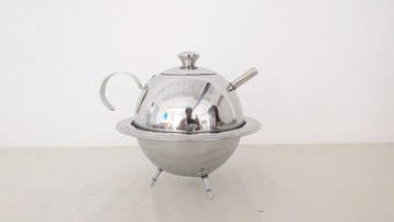 Manifattura Italiana - Théière - Acier - Design postmoderne, Antiquités & Art, Antiquités | Ustensiles de cuisine