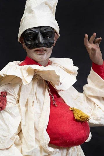 sculptuur, raffigurante Pulcinella avente testa in