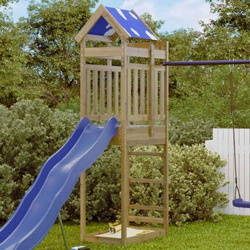 vidaXL Speeltoren Bruin 52,5 x 85 x 239 cm Massief, Kinderen en Baby's, Speelgoed | Buiten | Speeltoestellen, Verzenden, Nieuw