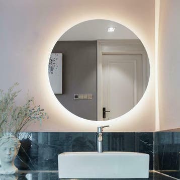 AKTIE: Badkamerspiegel Fenomé Rond met LED Verlichting Warm, Verzenden, Overige typen, Nieuw, 50 tot 100 cm
