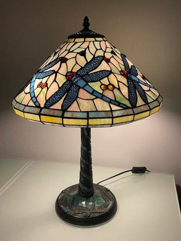 Lampe de table - Dragon FLy - Verre, Plomb - Tiffany Style