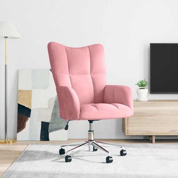 vidaXL Relaxstoel fluweel roze, Verzenden
