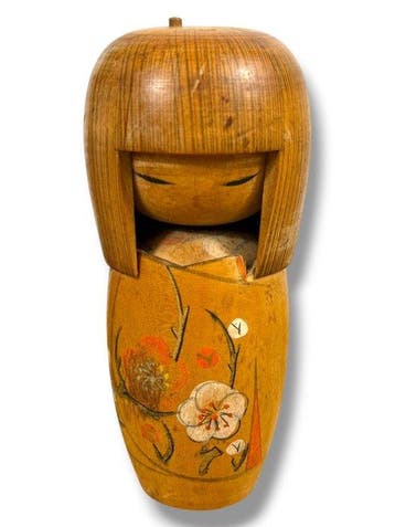 Set van 3 kokeshi - Hout - Kato Kuen, Abe Shina et Koretsune, Antiek en Kunst