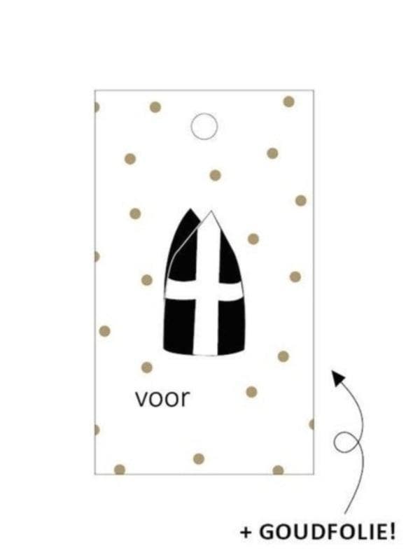 3x Cadeaulabel mijter Sinterklaas (Per 3 stuks), Diversen, Wenskaarten, Nieuw, Ophalen of Verzenden