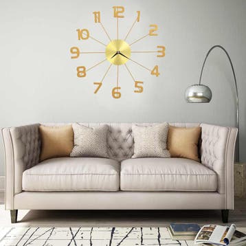 vidaXL Wandklok 50 cm metaal goudkleurig, Huis en Inrichting, Verzenden, Nieuw