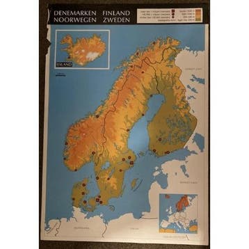 Poster Denemarken, Finland, Noorwegen en Zweden, Boeken, Verzenden, Nieuw