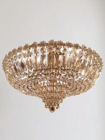 Plafonnier - Laiton, Cristal