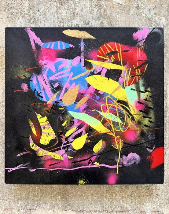 Tatakauzo (XX) - Feu interieur, Antiquités & Art, Art | Peinture | Moderne