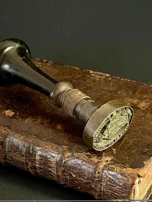 Franse katholiek Hout, Brons Cachet Immaculée Conception -, Antiek en Kunst, Kunst | Niet-Westerse kunst
