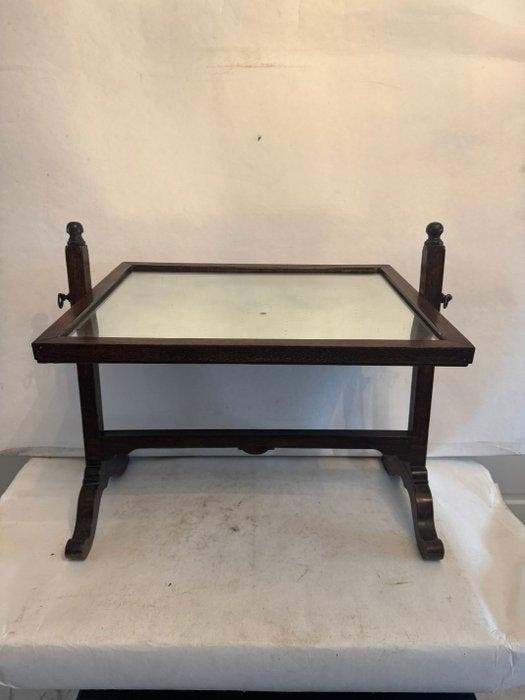 Miroir - Chêne - Miroir pliant en bois dur inséré, Antiquités & Art, Curiosités & Brocante