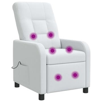 vidaXL Massage Relaxstoel Wit Stof, Verzenden, Nieuw