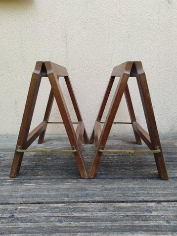 Standaard - Mahonie - Oude mahonie-trestles, Antiek en Kunst